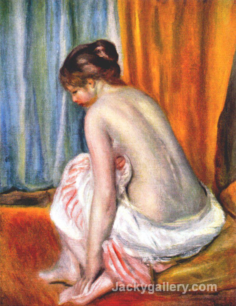 Back view of a bather by Pierre Auguste Renoir paintings reproduction